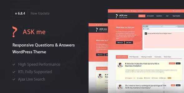 Ask Me Theme – Responsive Questions & Answers WordPress 7.0.1