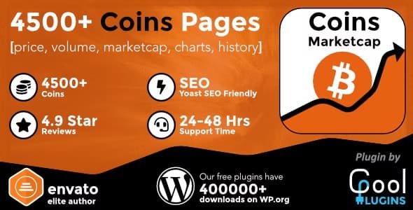 Coins MarketCap – WordPress Cryptocurrency Plugin 5.6.7