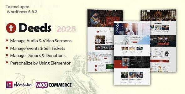 Deeds Theme – Best Responsive Nonprofit Church WordPress Theme 10.5.3