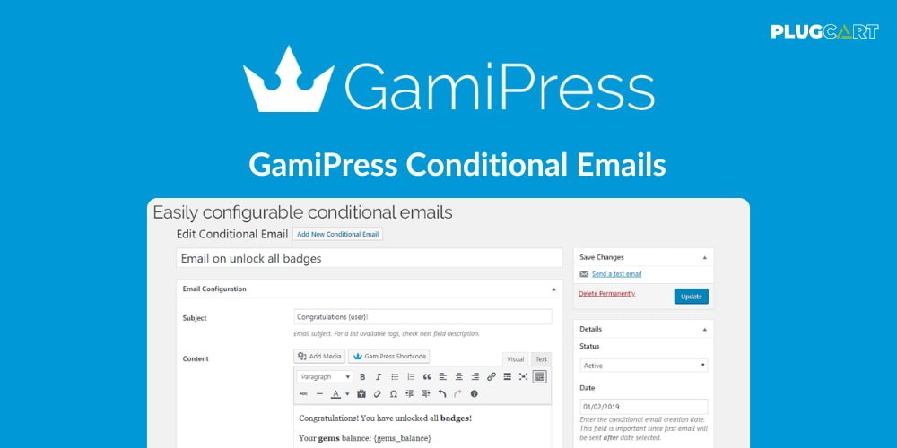 GamiPress Conditional Emails – WordPress Plugin 1.1.4