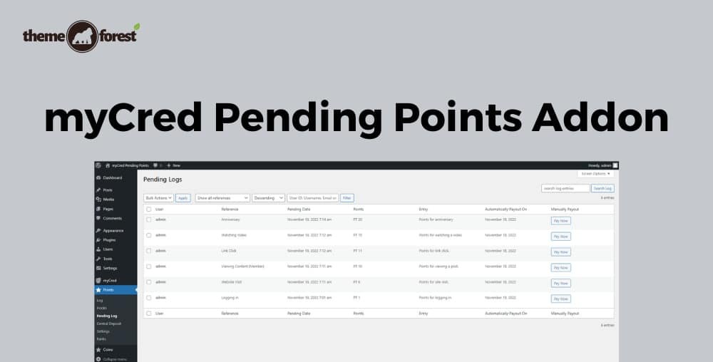 myCred Pending Points Addon 1.0.2