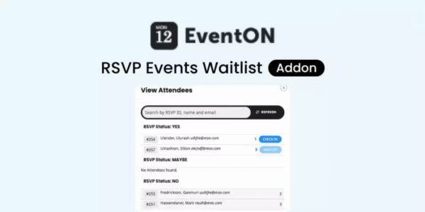 EventOn RSVP Events Waitlist Addon 1.1.5